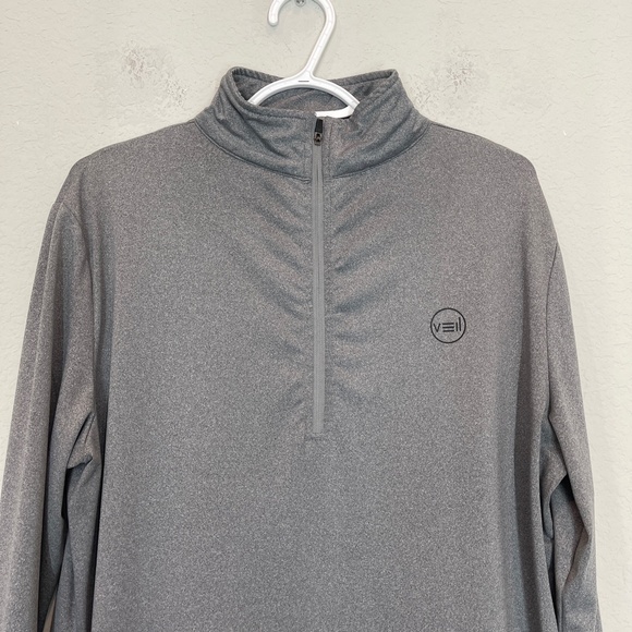 Veil Spark Top Women's L Gray Tunic Running Modest Thumbholes 1/2 Zip Pullover - Picture 2 of 15